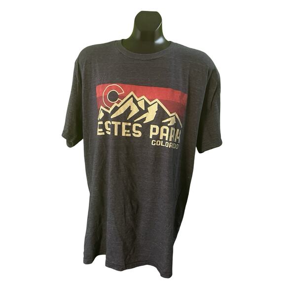 Estes Park Colorado T-Shirt XL Blue 84 Tri-Blend Graphic Mountains Retro Tee - Picture 1 of 6